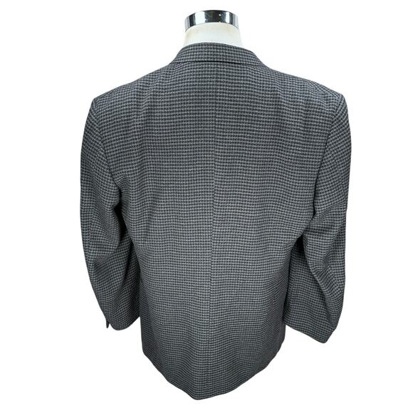 Giorgio Armani Mani Blazer Jacket Mens 44L Blue Gray Houndstooth Single Breasted - Picture 5 of 11